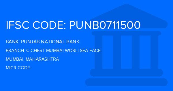 Punjab National Bank (PNB) C Chest Mumbai Worli Sea Face Branch IFSC Code
