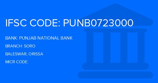 Punjab National Bank (PNB) Soro Branch IFSC Code