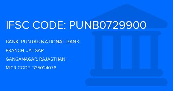 Punjab National Bank (PNB) Jaitsar Branch IFSC Code