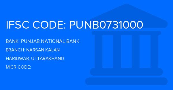 Punjab National Bank (PNB) Narsan Kalan Branch IFSC Code
