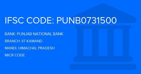 Punjab National Bank (PNB) Iit Kamand Branch IFSC Code