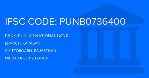 Punjab National Bank (PNB) Kapasan Branch IFSC Code