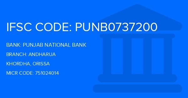 Punjab National Bank (PNB) Andharua Branch IFSC Code