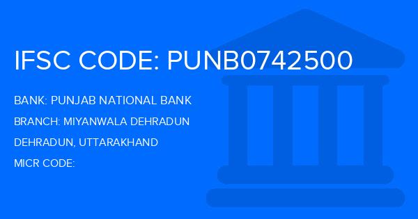 Punjab National Bank (PNB) Miyanwala Dehradun Branch IFSC Code