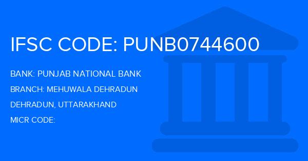Punjab National Bank (PNB) Mehuwala Dehradun Branch IFSC Code
