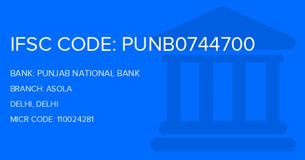 Punjab National Bank (PNB) Asola Branch IFSC Code