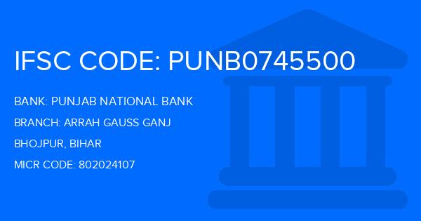 Punjab National Bank (PNB) Arrah Gauss Ganj Branch IFSC Code