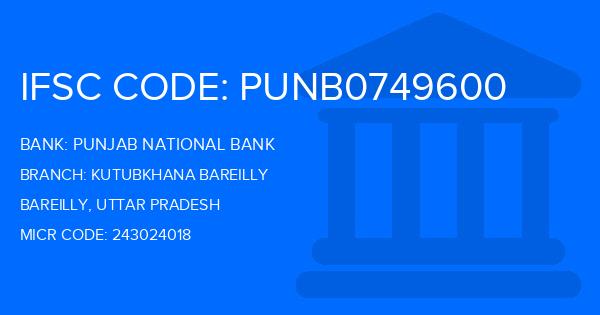 Punjab National Bank (PNB) Kutubkhana Bareilly Branch IFSC Code