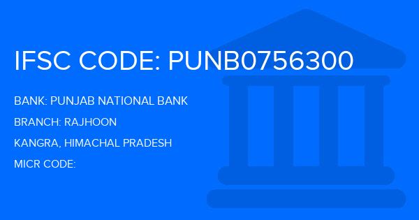 Punjab National Bank (PNB) Rajhoon Branch IFSC Code