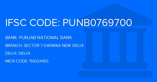 Punjab National Bank (PNB) Sector 7 Dwarka New Delhi Branch IFSC Code