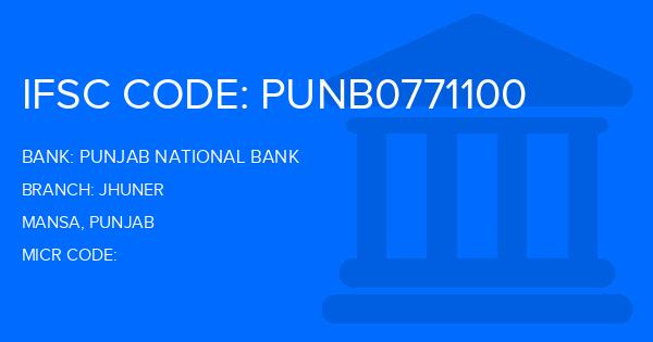 Punjab National Bank (PNB) Jhuner Branch IFSC Code