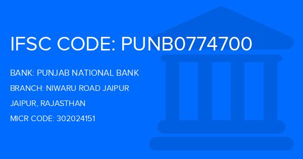 Punjab National Bank (PNB) Niwaru Road Jaipur Branch IFSC Code