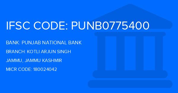 Punjab National Bank (PNB) Kotli Arjun Singh Branch IFSC Code