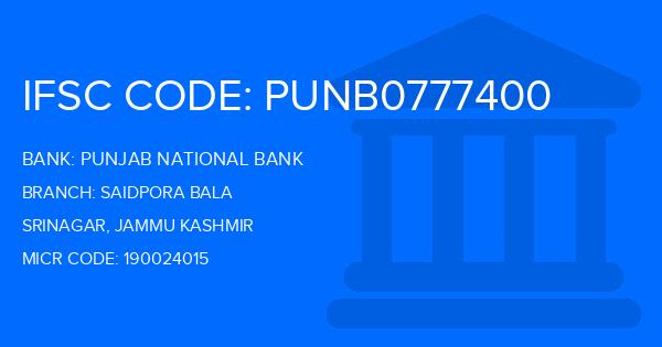 Punjab National Bank (PNB) Saidpora Bala Branch IFSC Code