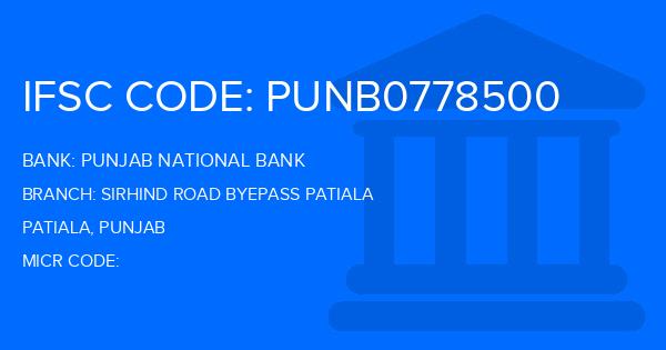 Punjab National Bank (PNB) Sirhind Road Byepass Patiala Branch IFSC Code