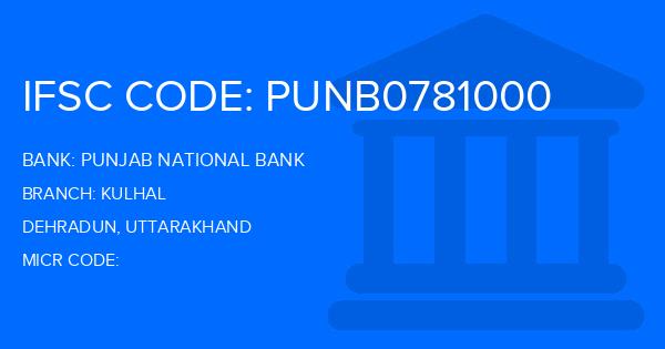 Punjab National Bank (PNB) Kulhal Branch IFSC Code