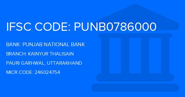 Punjab National Bank (PNB) Kainyur Thalisain Branch IFSC Code