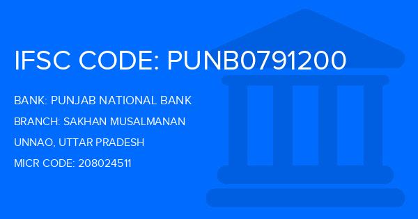 Punjab National Bank (PNB) Sakhan Musalmanan Branch IFSC Code