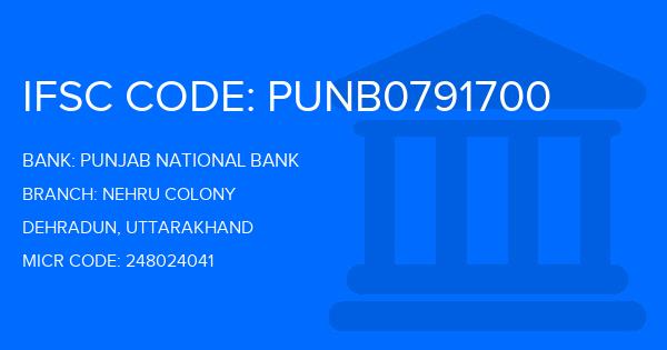 Punjab National Bank (PNB) Nehru Colony Branch IFSC Code