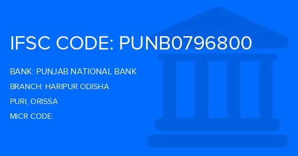 Punjab National Bank (PNB) Haripur Odisha Branch IFSC Code