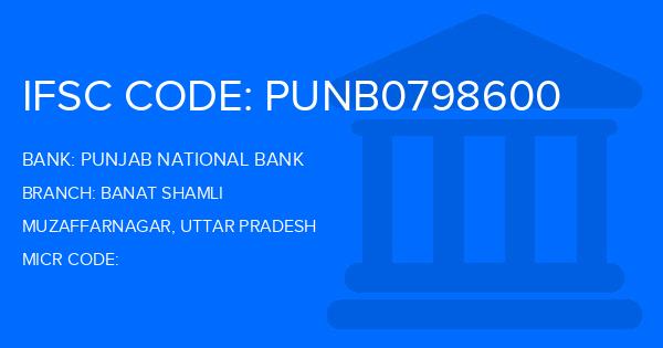 Punjab National Bank (PNB) Banat Shamli Branch IFSC Code