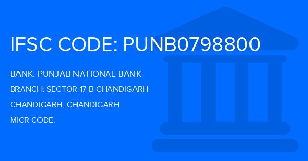 Punjab National Bank (PNB) Sector 17 B Chandigarh Branch IFSC Code