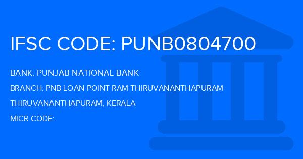 Punjab National Bank (PNB) Pnb Loan Point Ram Thiruvananthapuram Branch IFSC Code