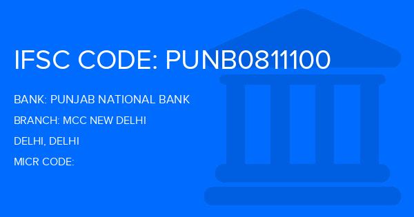 Punjab National Bank (PNB) Mcc New Delhi Branch IFSC Code