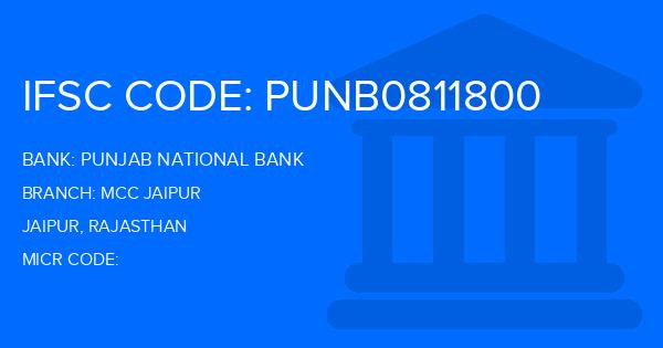 Punjab National Bank (PNB) Mcc Jaipur Branch IFSC Code