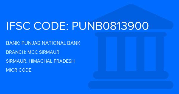 Punjab National Bank (PNB) Mcc Sirmaur Branch IFSC Code