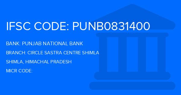 Punjab National Bank (PNB) Circle Sastra Centre Shimla Branch IFSC Code