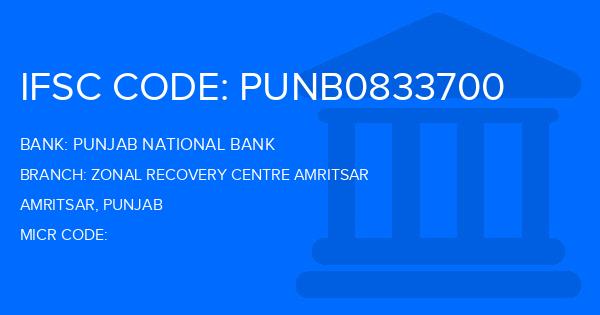Punjab National Bank (PNB) Zonal Recovery Centre Amritsar Branch IFSC Code