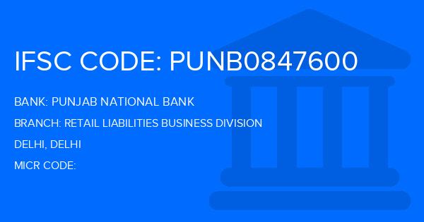 Punjab National Bank (PNB) Retail Liabilities Business Division Branch IFSC Code
