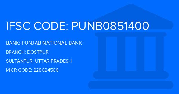 Punjab National Bank (PNB) Dostpur Branch IFSC Code