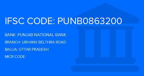 Punjab National Bank (PNB) Ubhanv Belthra Road Branch IFSC Code