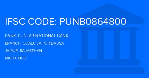Punjab National Bank (PNB) Coaec Jaipur Dausa Branch IFSC Code