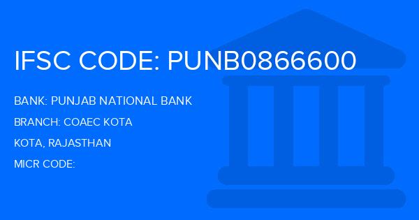 Punjab National Bank (PNB) Coaec Kota Branch IFSC Code