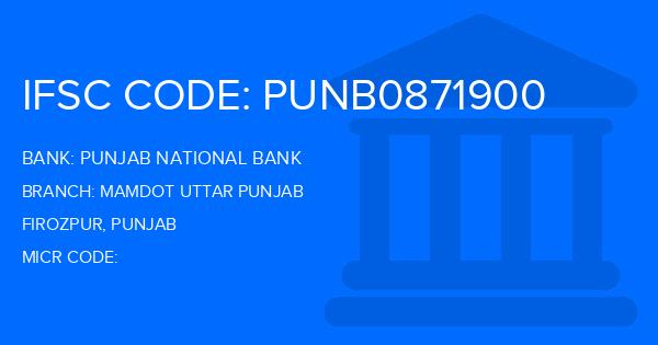 Punjab National Bank (PNB) Mamdot Uttar Punjab Branch IFSC Code