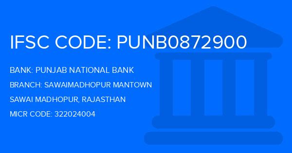 Punjab National Bank (PNB) Sawaimadhopur Mantown Branch IFSC Code
