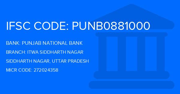 Punjab National Bank (PNB) Itwa Siddharth Nagar Branch IFSC Code