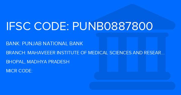 Punjab National Bank (PNB) Mahaveeer Institute Of Medical Sciences And Research Bhopal Branch IFSC Code