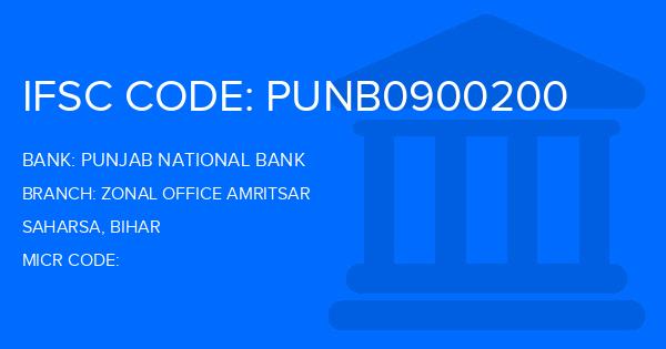 Punjab National Bank (PNB) Zonal Office Amritsar Branch IFSC Code
