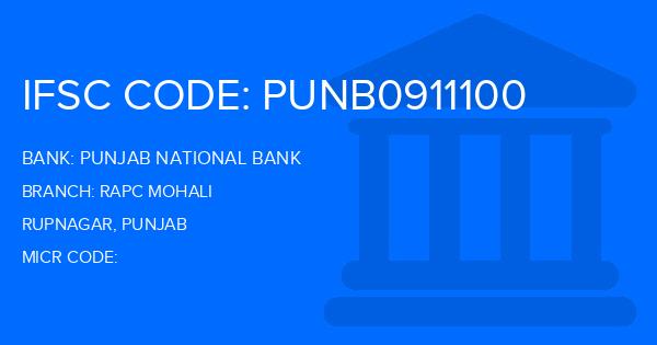 Punjab National Bank (PNB) Rapc Mohali Branch IFSC Code