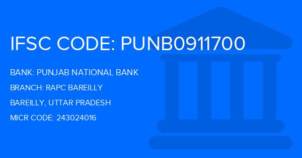 Punjab National Bank (PNB) Rapc Bareilly Branch IFSC Code