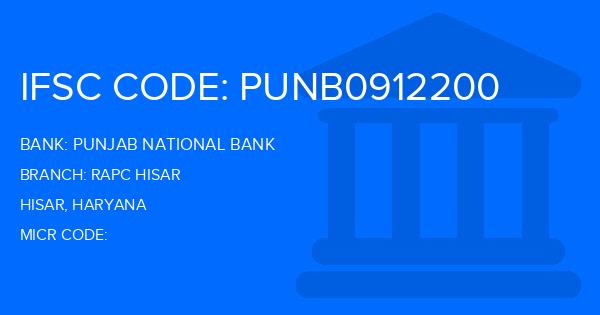 Punjab National Bank (PNB) Rapc Hisar Branch IFSC Code