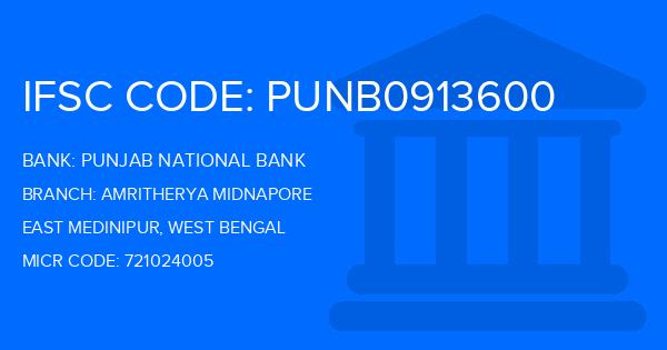Punjab National Bank (PNB) Amritherya Midnapore Branch IFSC Code
