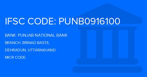 Punjab National Bank (PNB) Brinad Bastil Branch IFSC Code
