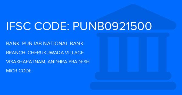 Punjab National Bank (PNB) Cherukuwada Village Branch IFSC Code