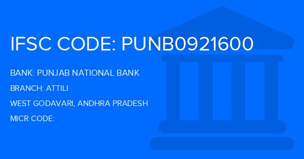 Punjab National Bank (PNB) Attili Branch IFSC Code