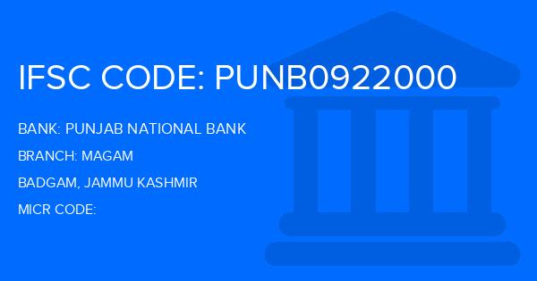 Punjab National Bank (PNB) Magam Branch IFSC Code
